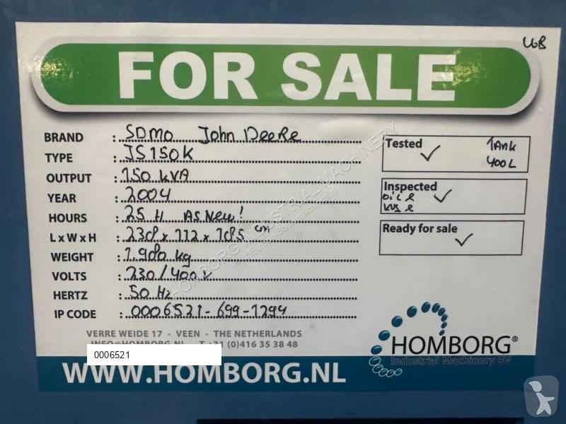 Materiaal voor de bouw SDMO JS150K John Deere...