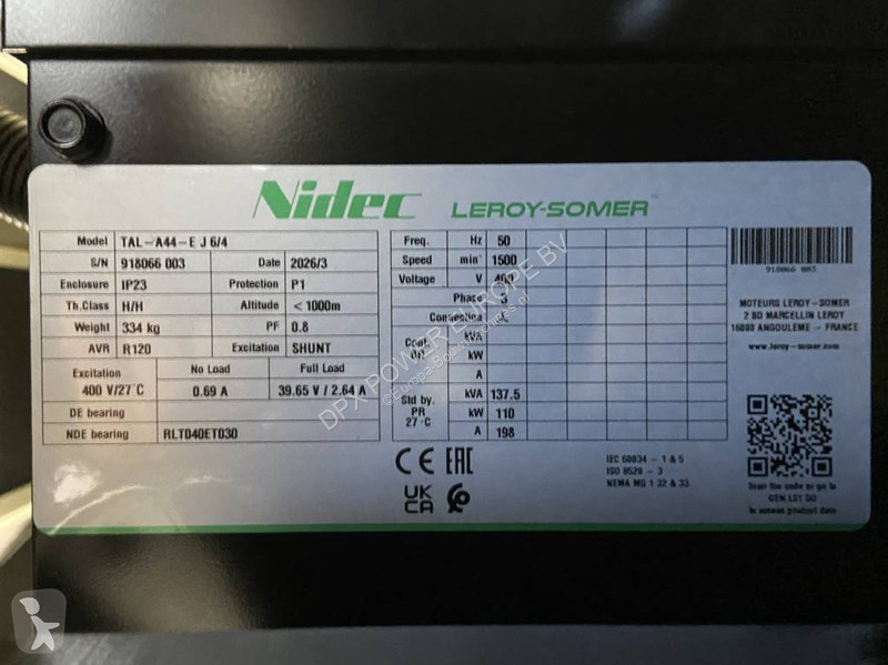 Stavebný stroj Cummins 6BTA5.9-G2 - 138 kVA...