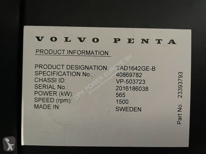 Строительное оборудование Volvo TAD1642GE - 650...
