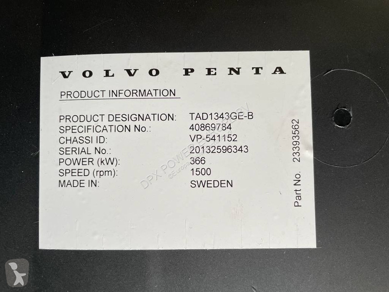 Строительное оборудование Volvo TAD1343GE-B -...