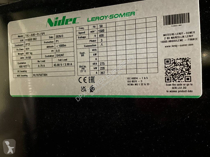Stavebný stroj Cummins 6CTAA8.3-G9 - 275 kVA...