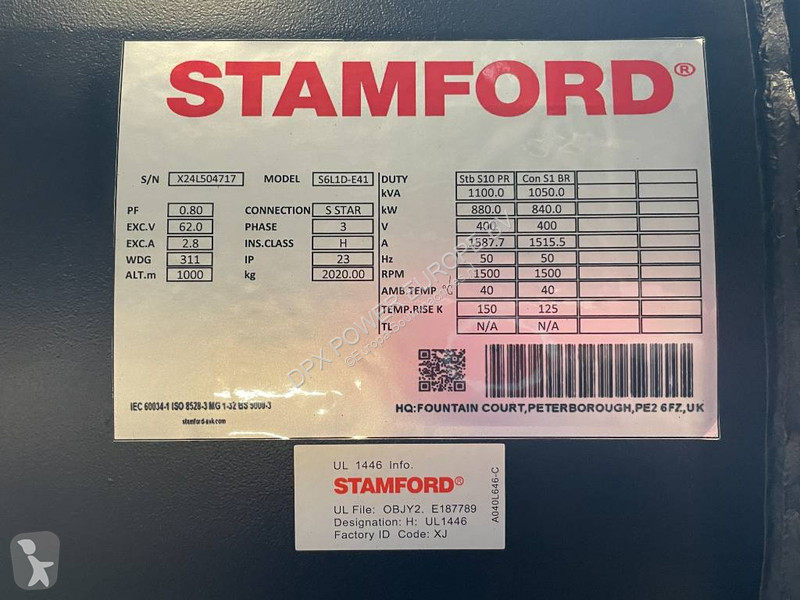 Stavebný stroj Cummins KTA38-G5 - 1.100 kVA...