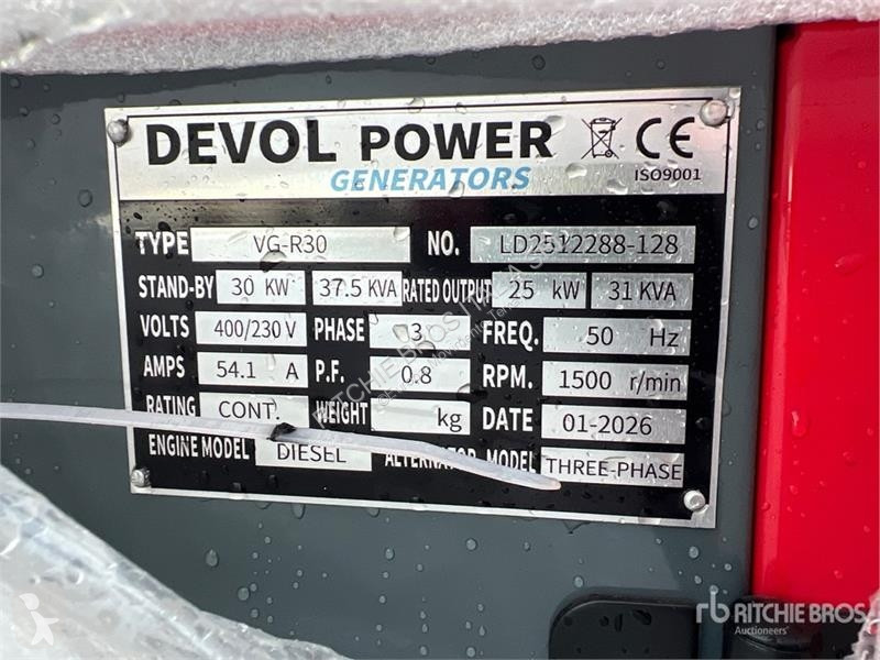 Sprzęt budowlany  Devol VG-R30 30KW Generator...