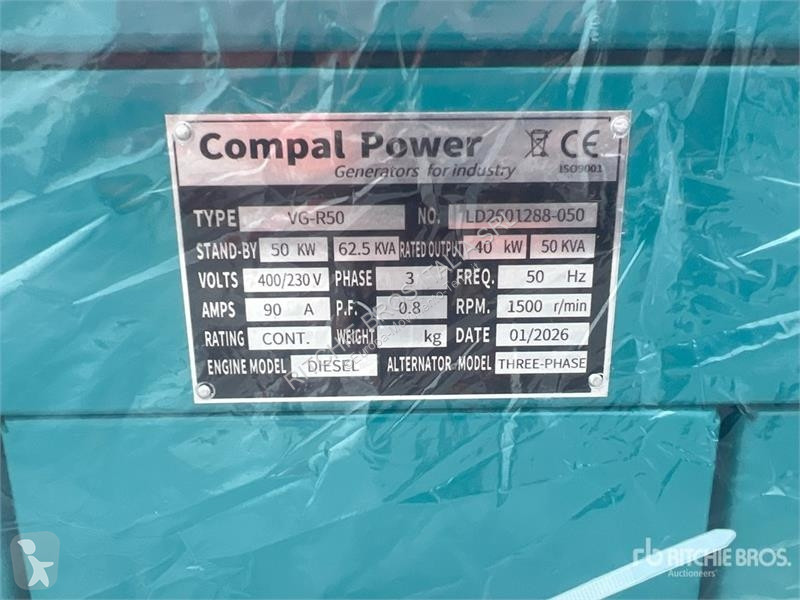 Sprzęt budowlany  Compal VG-R50 50KW Generator...