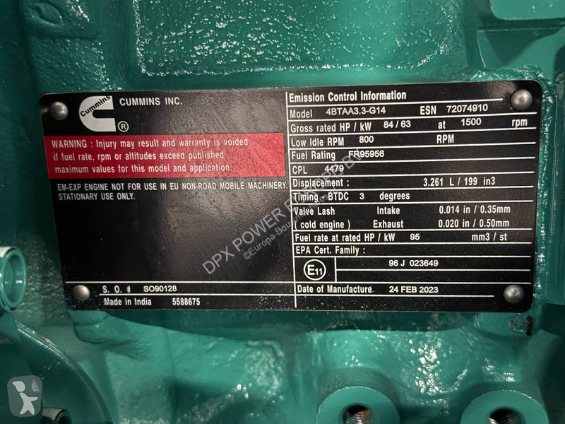 Materiaal voor de bouw Cummins C44D5EQ - 44 kVA...
