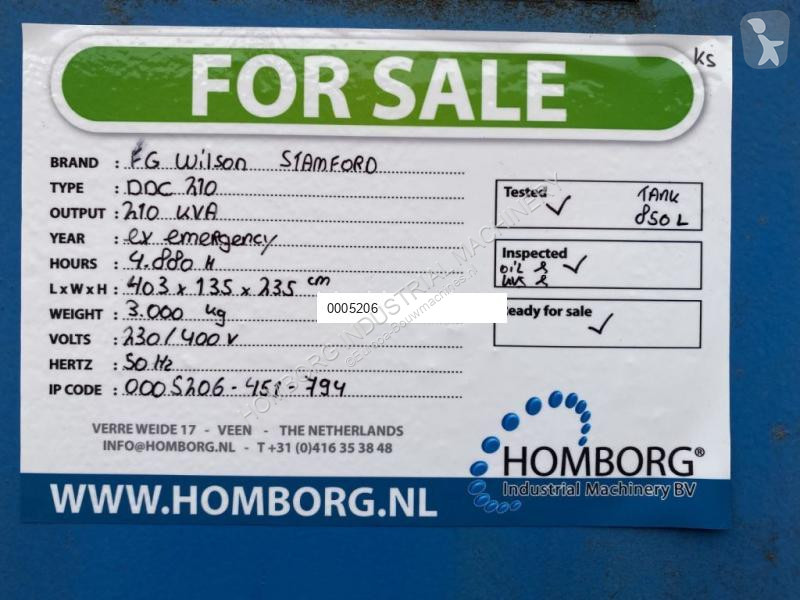 Materiaal voor de bouw FG Wilson Stamford 210...