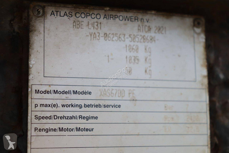 Materiaal voor de bouw Atlas Copco XAS 67DD PE