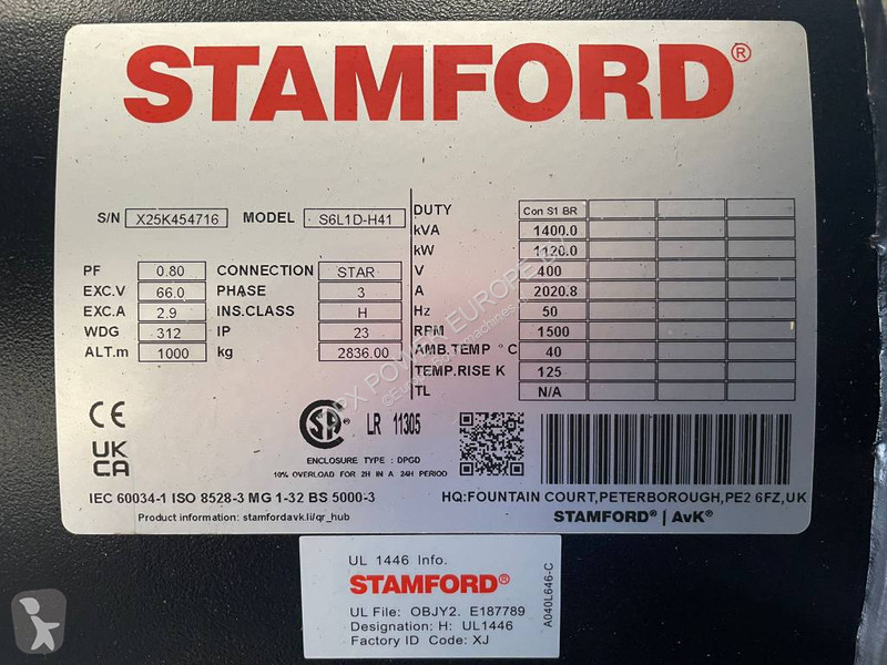 آلة لمواقع البناء Cummins KTA50-G3 - 1.375 kVA...