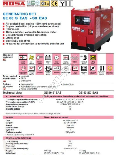 Stavebný stroj Mosa GE60SX-EAS