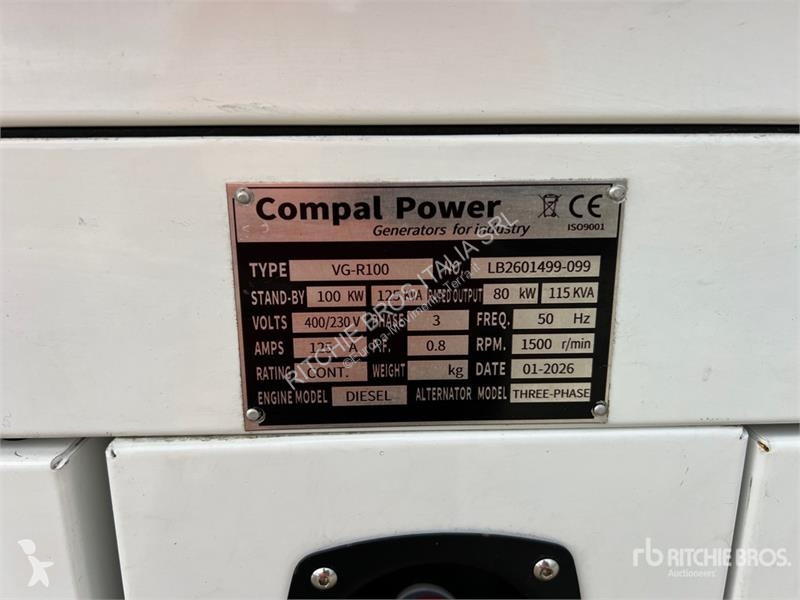 Sprzęt budowlany  Compal VG-100 100KW Generator...
