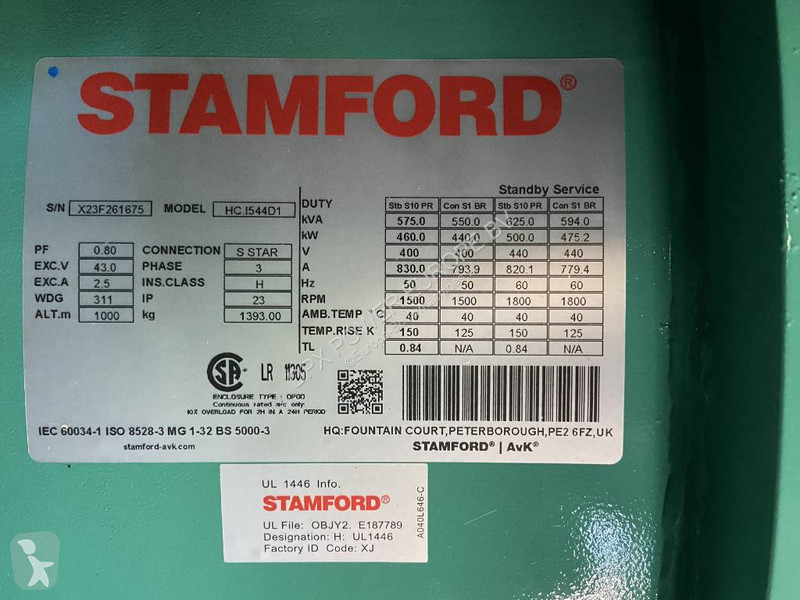 آلة لمواقع البناء Cummins C500D5Q - 500 kVA...