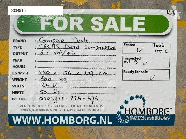 Materiaal voor de bouw Compair C62HS Deutz 6.2...