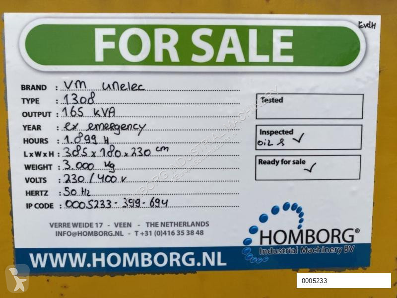 Entreprenørmaskiner Unelec VM 1308  165 kVA...