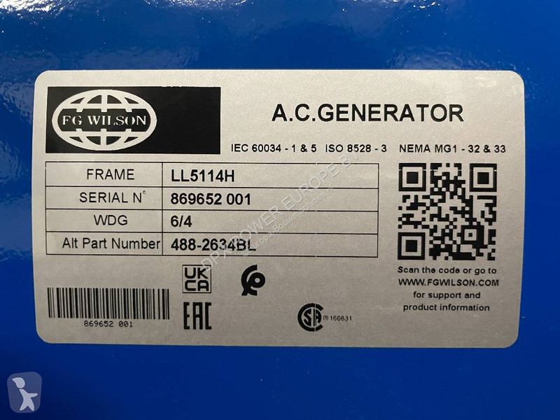 Stavebný stroj FG Wilson P275 - 275 kVA Genset...