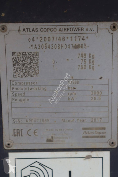Materiaal voor de bouw Atlas Copco XAS68