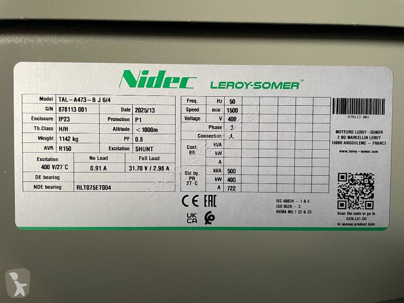 Stavebný stroj Perkins 2506C-E15TAG1 - 500 kVA...