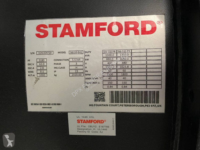 Stavebný stroj Cummins KTA38-G2 - 1100 kVA...
