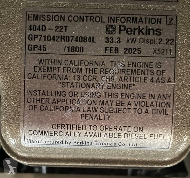 آلة لمواقع البناء Perkins 404-22TG - 28 kVA...