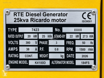 Grupo electrógeno RTE nuevo