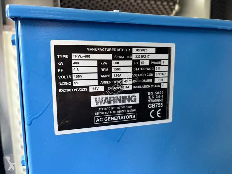 Stavebný stroj Ricardo 500 KVA (400KW) Silent...