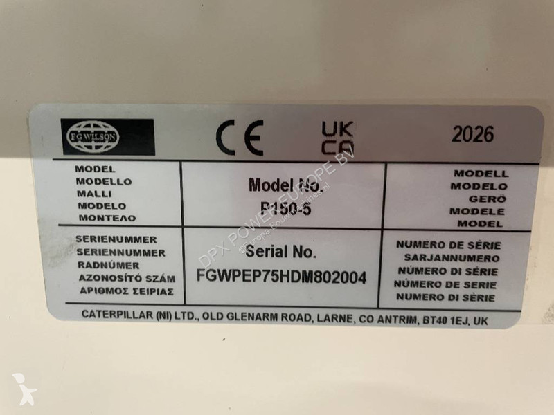 FG Wilson P150-5 - 150 kVA Open Genset -...