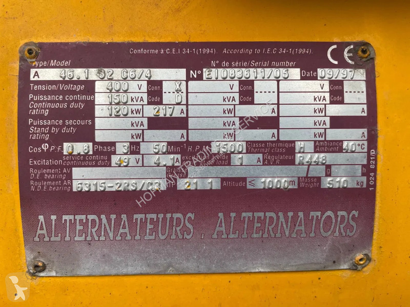 آلة لمواقع البناء Volvo Penta SDMO 150KVA
