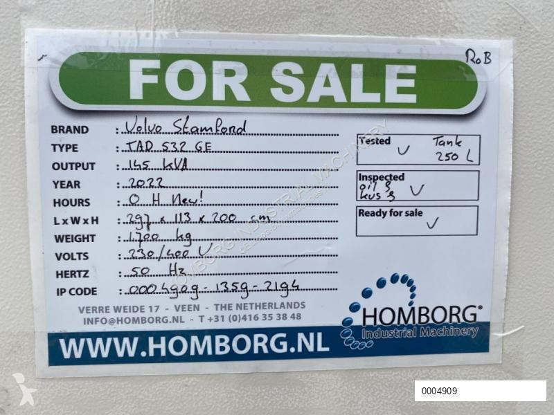 Entreprenørmaskiner Volvo TAD 532 GE 145 kVA...