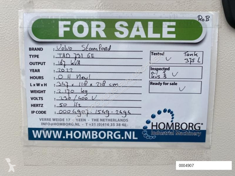 آلة لمواقع البناء Volvo TAD 731 GE Stamford 167...