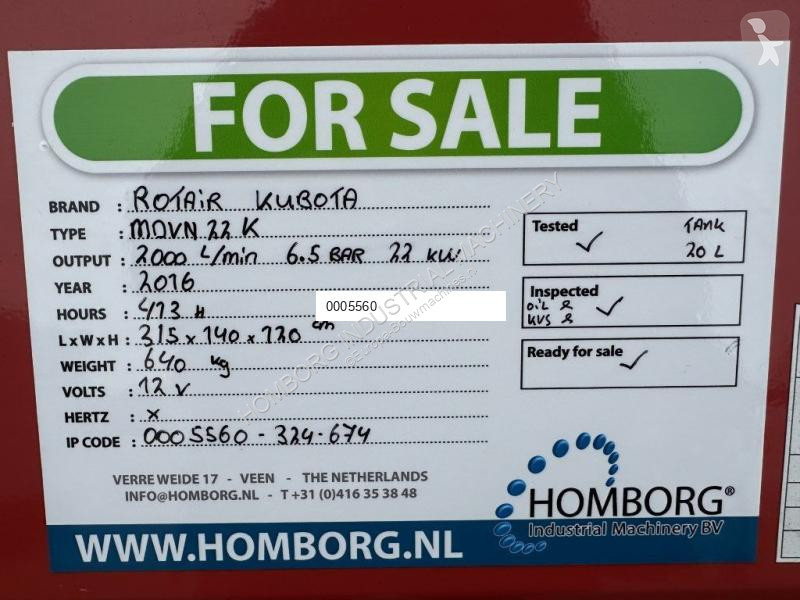 Material de obra Rotair MDVN 22 K Kubota 2000 L...