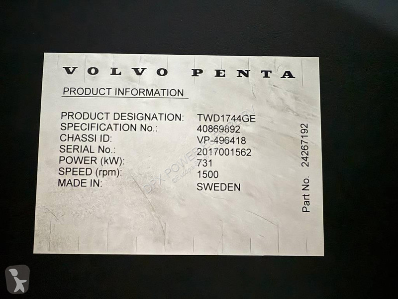 Entreprenørmaskiner Volvo TWD1744GE - 825 kVA...