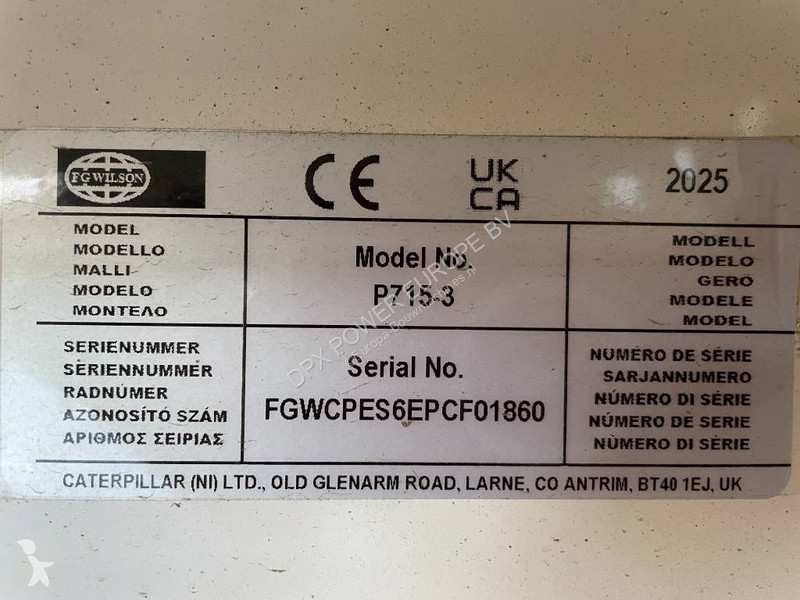 Строительное оборудование FG Wilson P715-3 -...