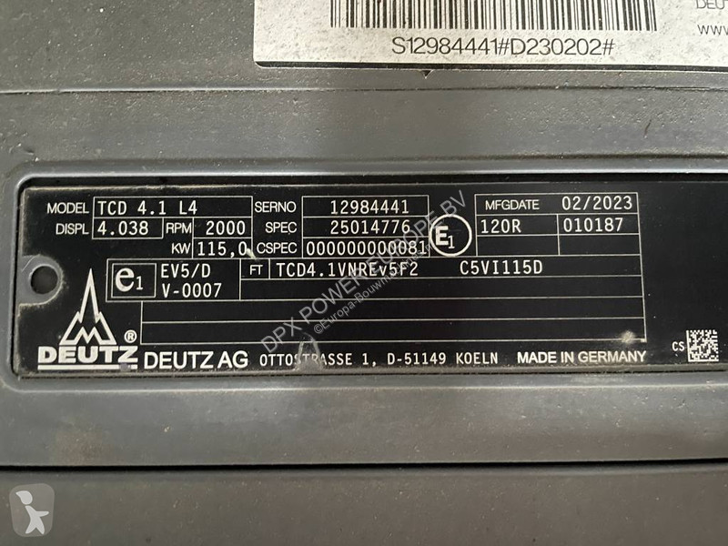 Materiaal voor de bouw Deutz TCD4.1L4 - 105 kVA...