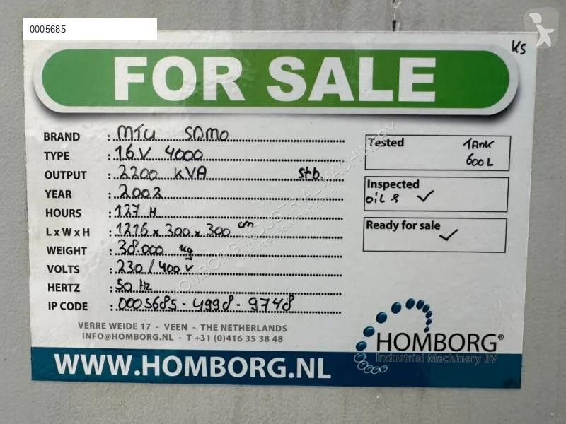 Materiaal voor de bouw MTU 16V 4000 SDMO 2200...