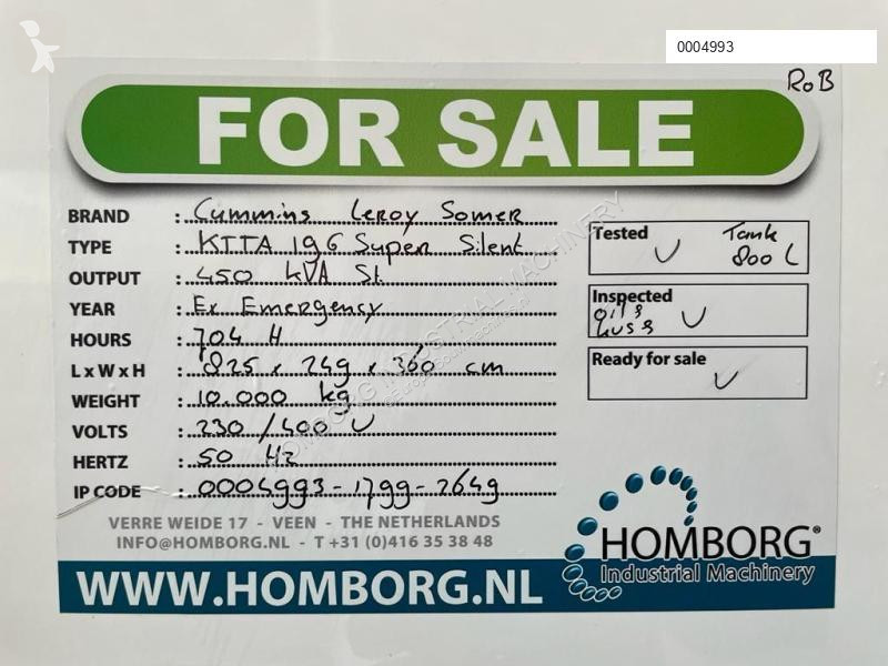 Materiaal voor de bouw Cummins KTTA 19 G Leroy...