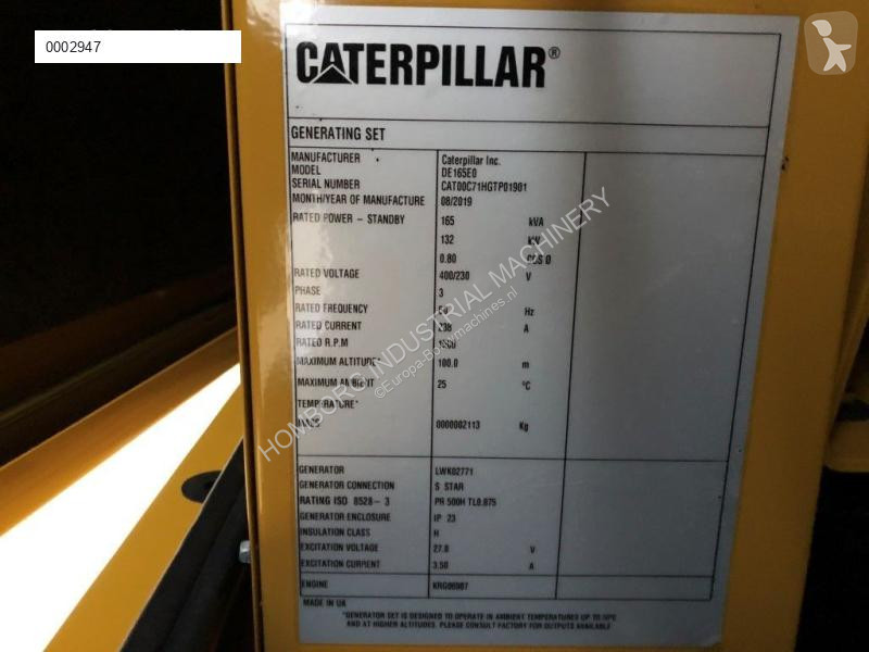 Material de obra Caterpillar C7.1 165 kVA...
