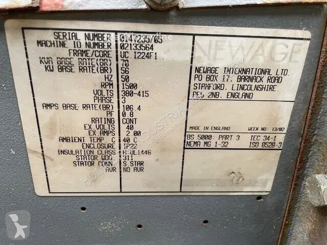 آلة لمواقع البناء Stamford 70 kVA generatordeel...