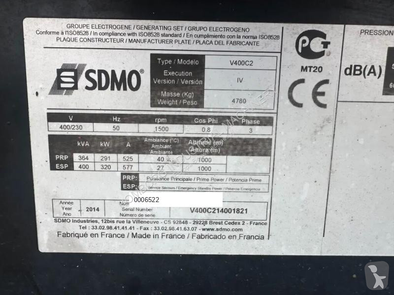 آلة لمواقع البناء SDMO V400C2 Volvo Penta 440...
