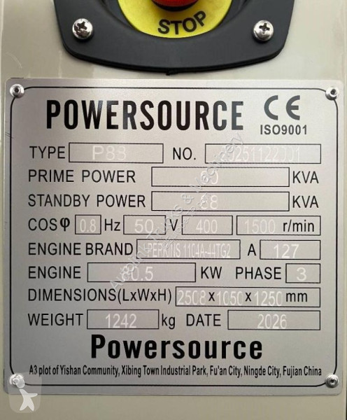 Entreprenørmaskiner Perkins 88 KVA 1104A-44TG2