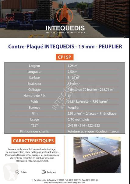 Material de obra   CONTRE PLAQUE 15 mm 1.25 x...