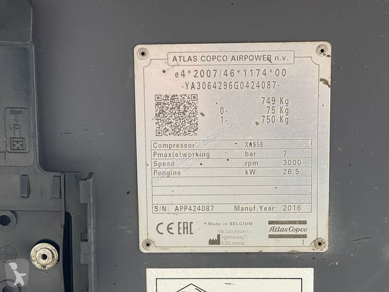 Materiaal voor de bouw Atlas Copco XAS 58 KD