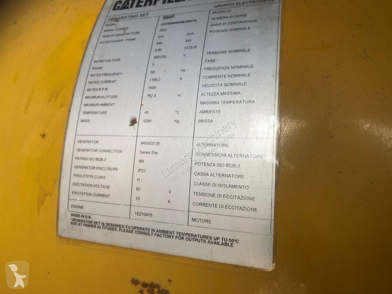 آلة لمواقع البناء Caterpillar 3412C 900 KVA 900 F
