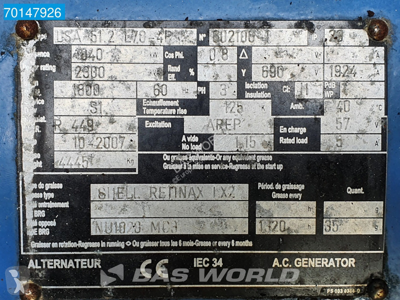 Entreprenørmaskiner SDMO 51.2L70-4P 2600 KVA -...