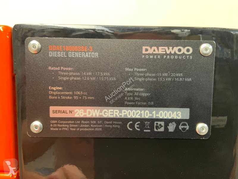 Строительное оборудование Daewoo DDAE18000SE-3