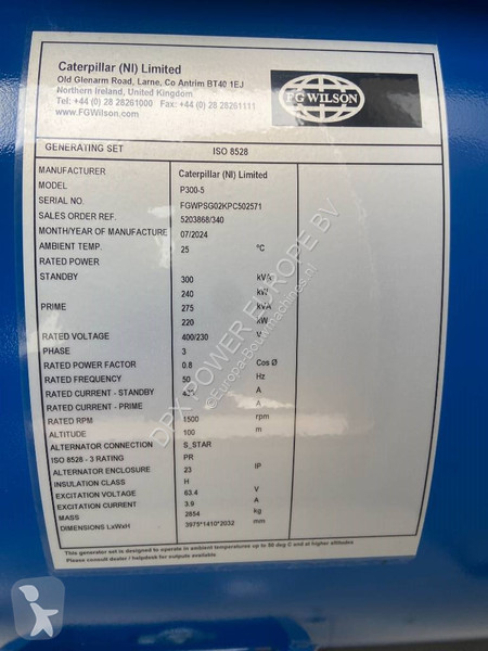 آلة لمواقع البناء FG Wilson P300-5 - 300 kVA...