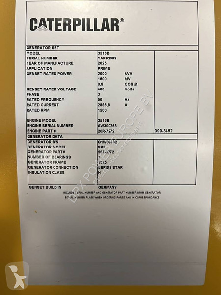 Material de obra Caterpillar 3516B - 2.250 kVA...