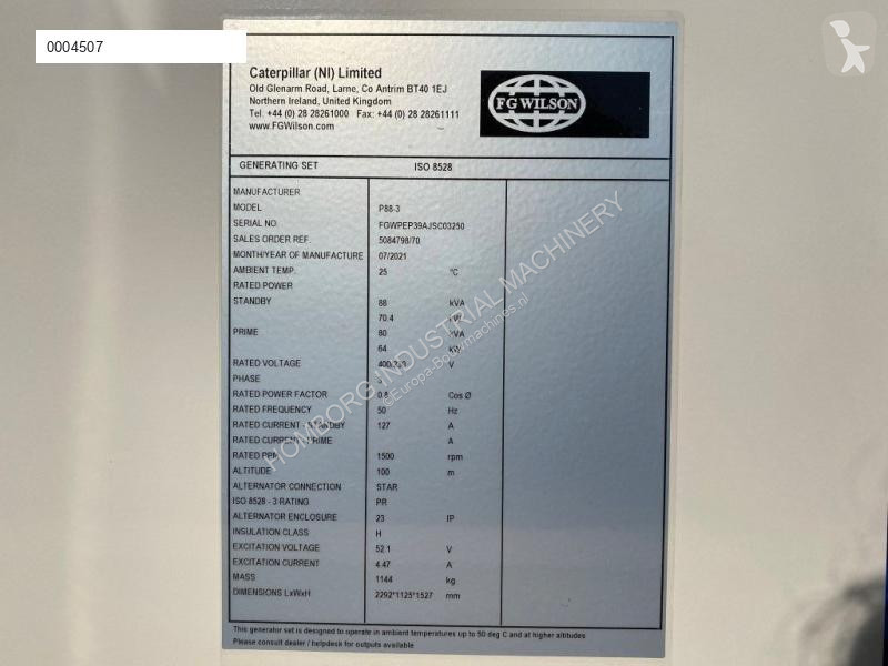 Materiaal voor de bouw Perkins 1104A-44T FG...