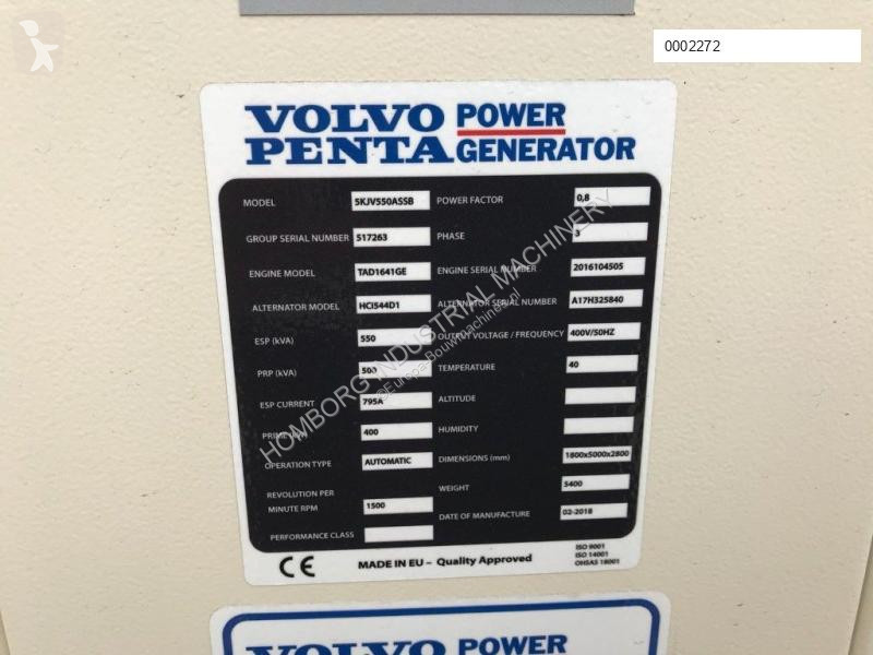 آلة لمواقع البناء Volvo Stamford 550 KVA TAD...