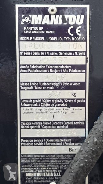 Utilaje de santier Manitou WINCH 3T  921337