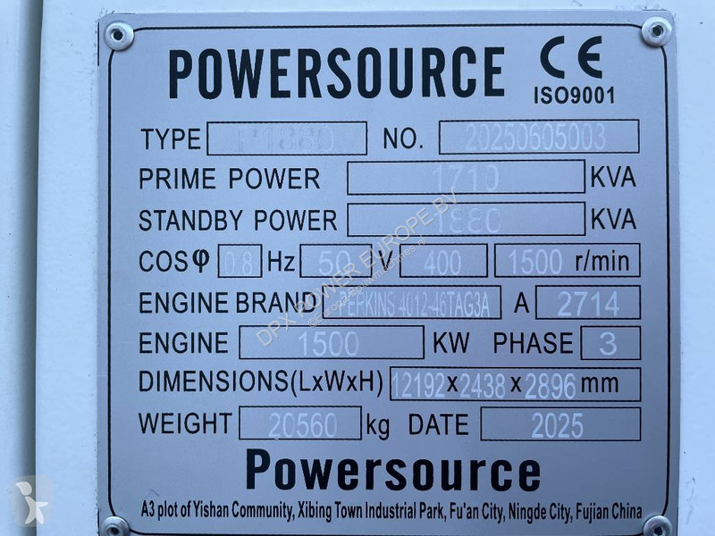 Stavebný stroj Perkins 4012-46TAG3A - 1.880 kVA...