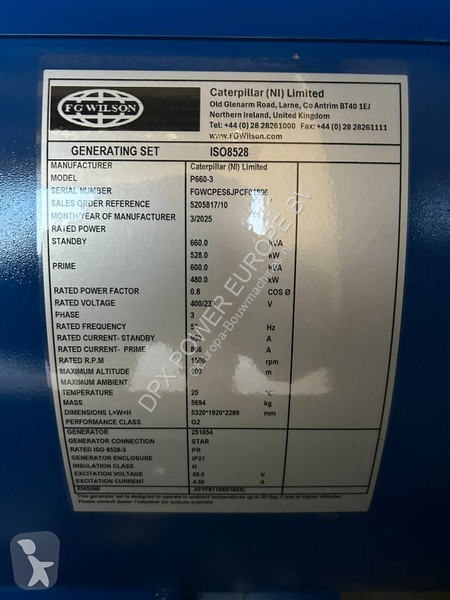 Строительное оборудование FG Wilson P660-3 -...